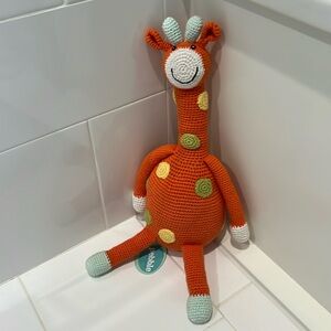 New Pebble Kids Crocheted Giraffe Stuffed Animal Toy